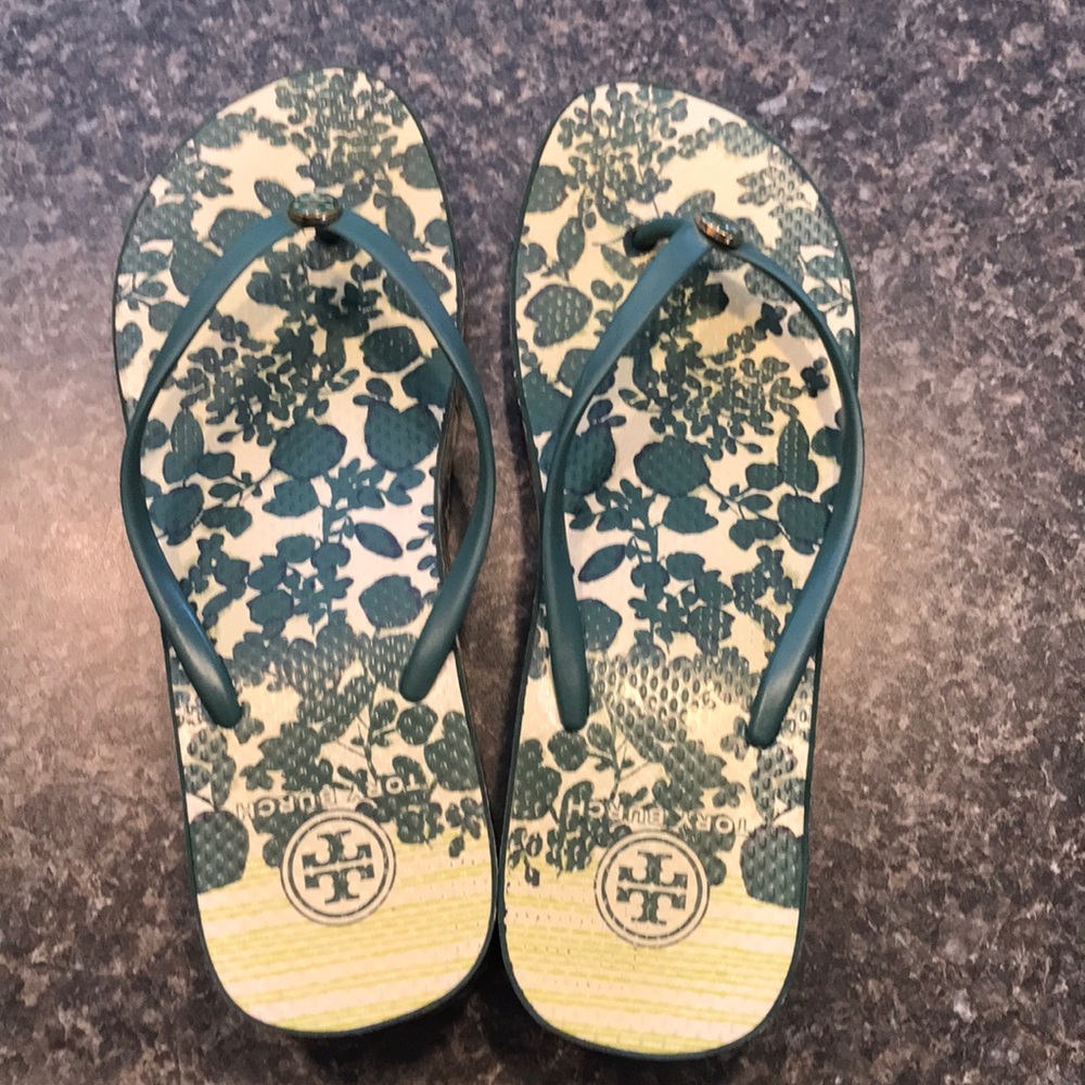 Tory Burch flip flop wedge sandals